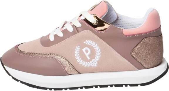 Pollini Lage Leren Sneakers voor Vrouwen Pink Dames