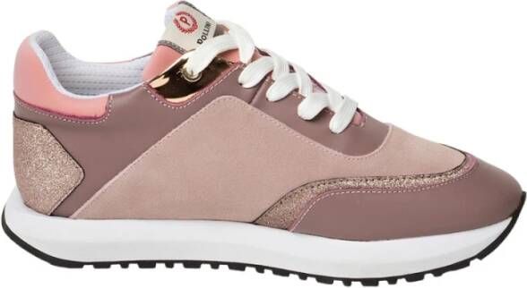 Pollini Lage Leren Sneakers voor Vrouwen Pink Dames