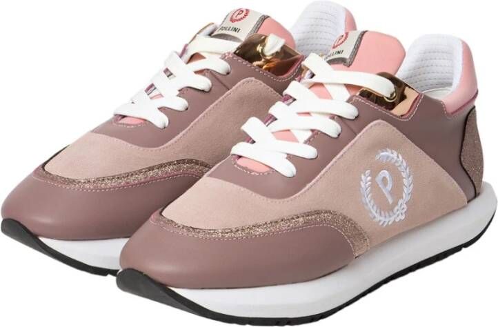 Pollini Lage Leren Sneakers voor Vrouwen Pink Dames