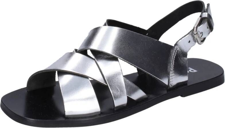 Pollini Leren Damesandalen Stijlvol Comfortabel Gray Dames