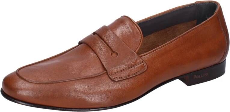 Pollini Leren Heren Loafers Schoenen Brown Heren