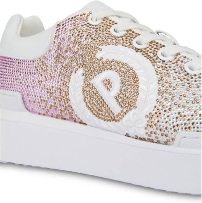 Pollini Strass Sneakers met Array Design White Dames