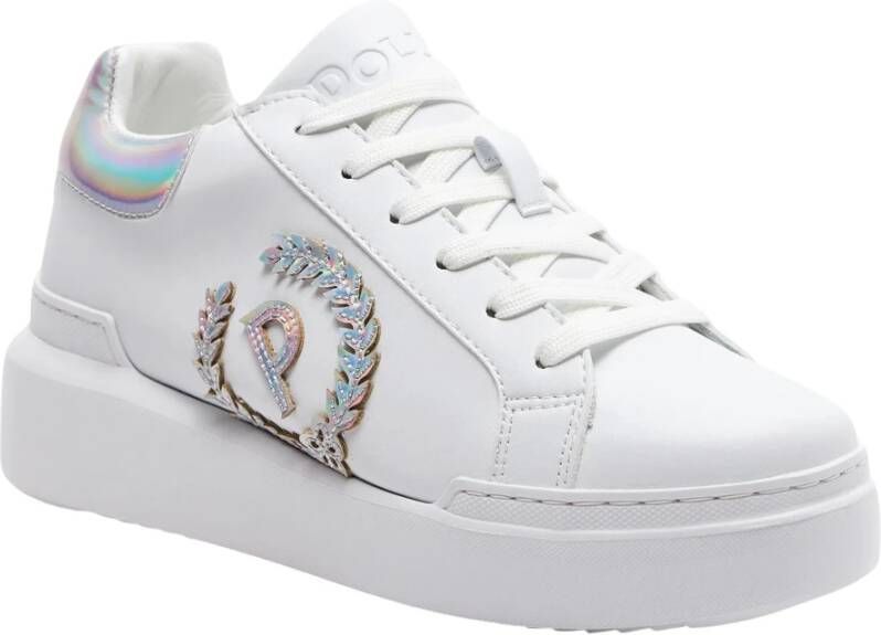 Pollini Witte Leren Sneakers White Dames