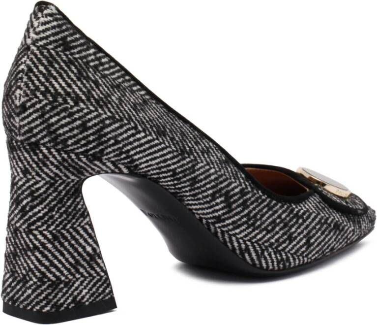 Pollini Zwarte Hak Decollete Grijze Schoenen Black Dames