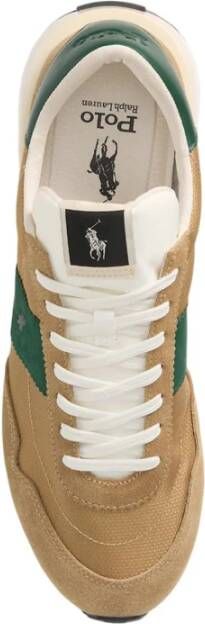 Polo Ralph Lauren Beige Sportieve Leren Sneakers Beige Heren