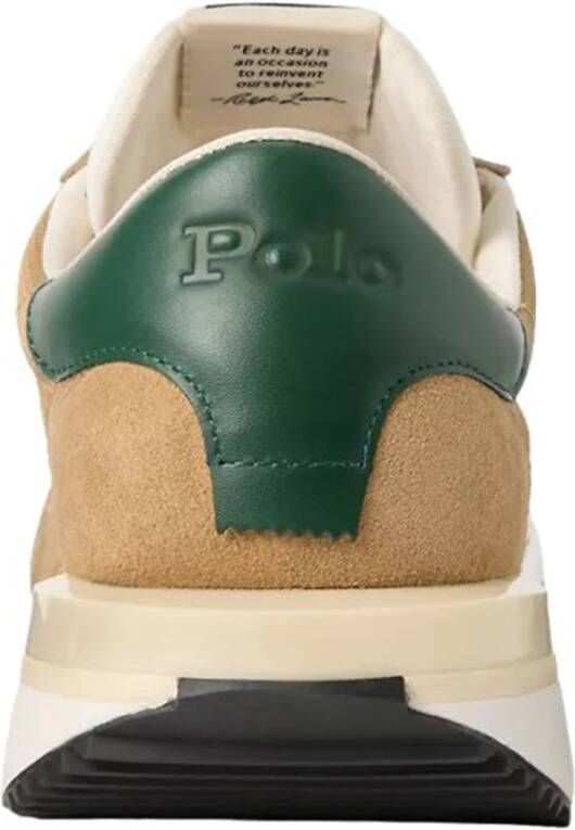 Polo Ralph Lauren Beige Sportieve Leren Sneakers Beige Heren