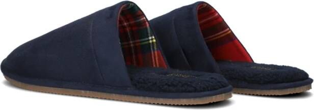 Polo Ralph Lauren Blauwe Heren Pantoffels in Suèdelook Blue Heren