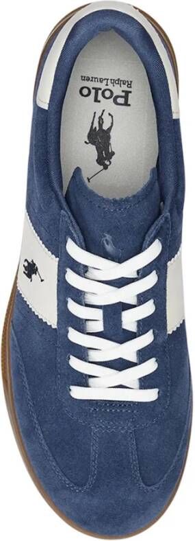 Polo Ralph Lauren Blauwe Sportieve Suède Heren Sneakers Blue Heren