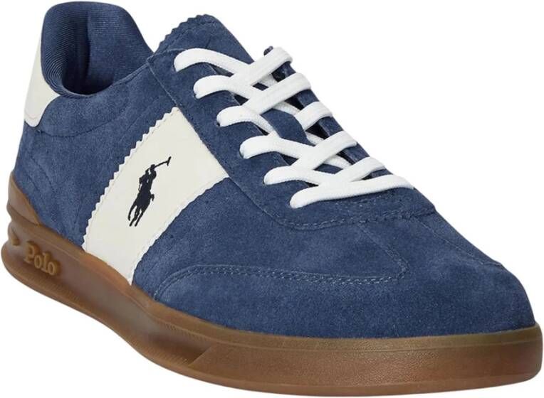 Polo Ralph Lauren Blauwe Sportieve Suède Heren Sneakers Blue Heren