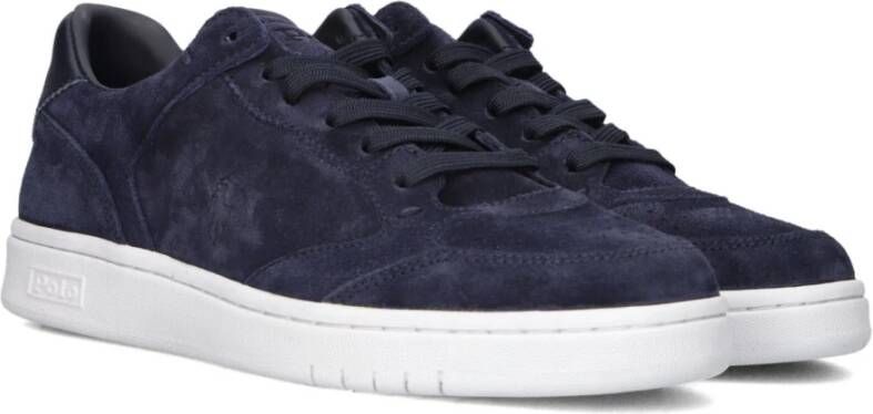 Polo Ralph Lauren Blauwe Suède Court Sneakers Heren Blue Heren