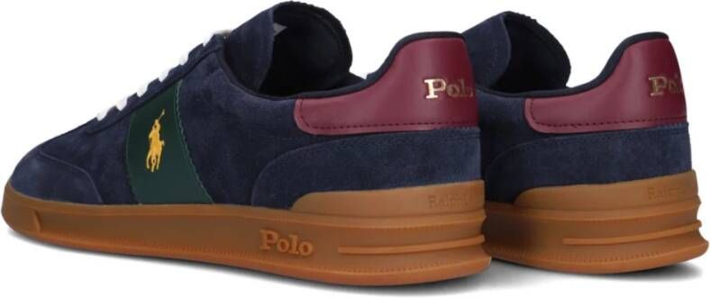 Polo Ralph Lauren Blauwe Suède Lage Sneakers Blue Heren