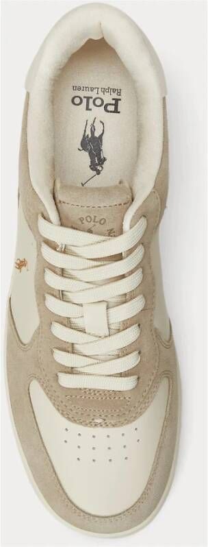 Polo Ralph Lauren Court Leren en Suède Sneakers Beige Heren