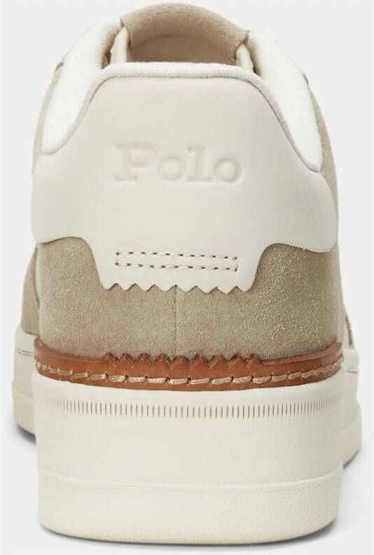 Polo Ralph Lauren Court Leren en Suède Sneakers Beige Heren