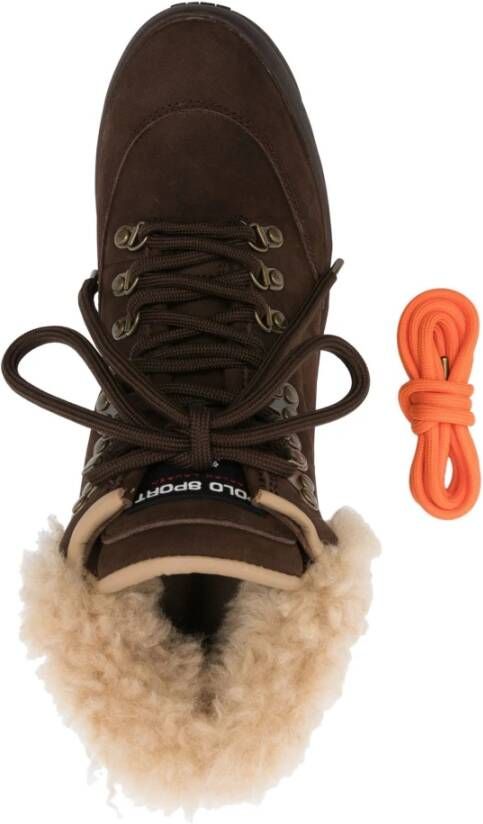 Polo Ralph Lauren Hoge Top Kant Sneakers Bruin Brown Dames