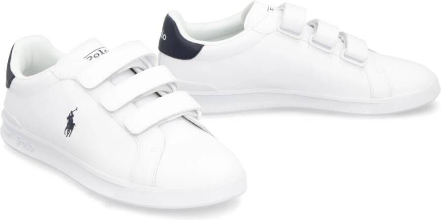 Polo Ralph Lauren Lage leren sneakers met contrasterende hiel White Dames