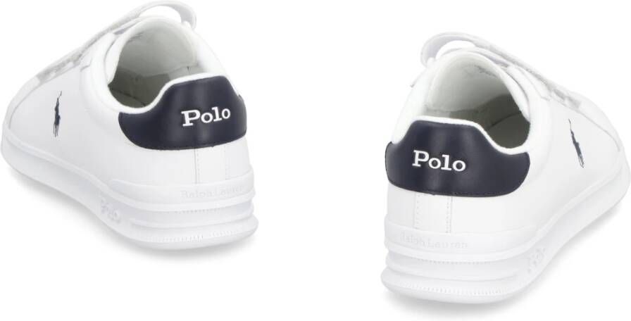 Polo Ralph Lauren Lage leren sneakers met contrasterende hiel White Dames