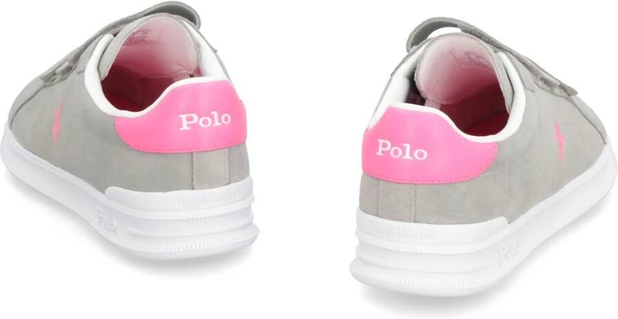 Polo Ralph Lauren Lage suède sneakers met contrasterende hiel Gray Dames