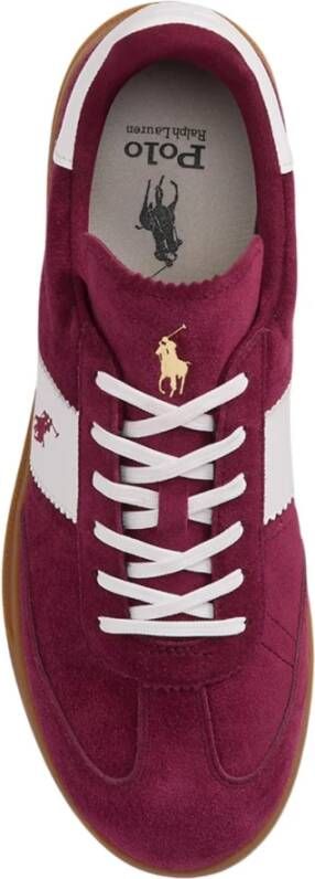 Polo Ralph Lauren Sportieve Bordeauxrode Suède Heren Sneakers Red Heren