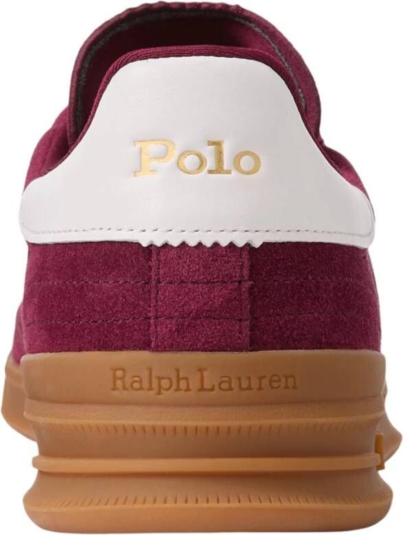 Polo Ralph Lauren Sportieve Bordeauxrode Suède Heren Sneakers Red Heren