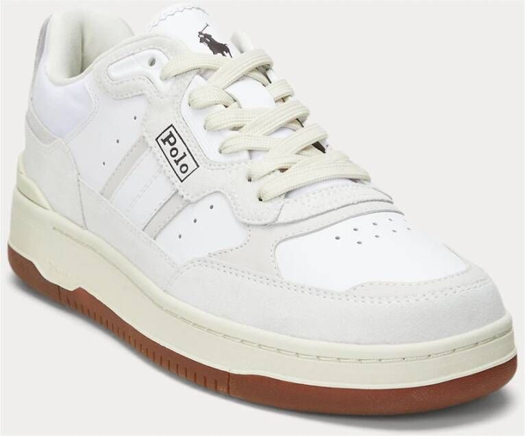 Polo Ralph Lauren Sportieve leren en suède sneakers White Heren