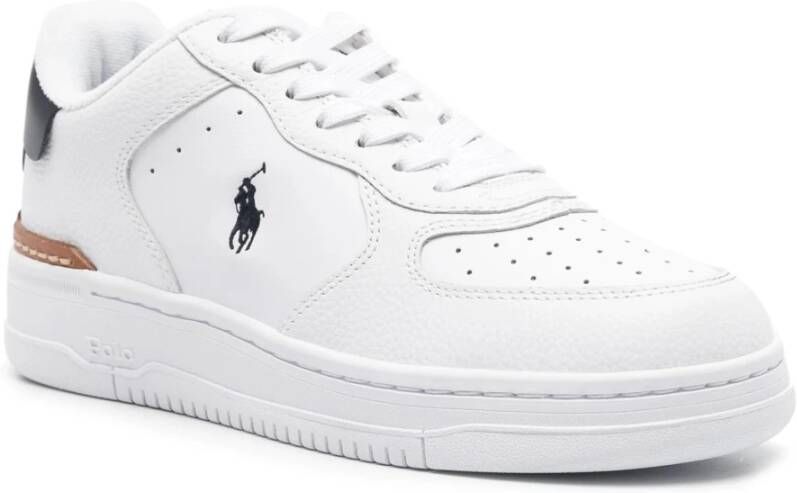 Polo Ralph Lauren Witte Leren Casual Sneakers White Dames