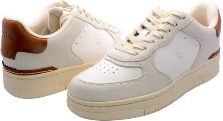 Polo Ralph Lauren Witte Masters Sneakers met Suède Inzetstukken White Heren