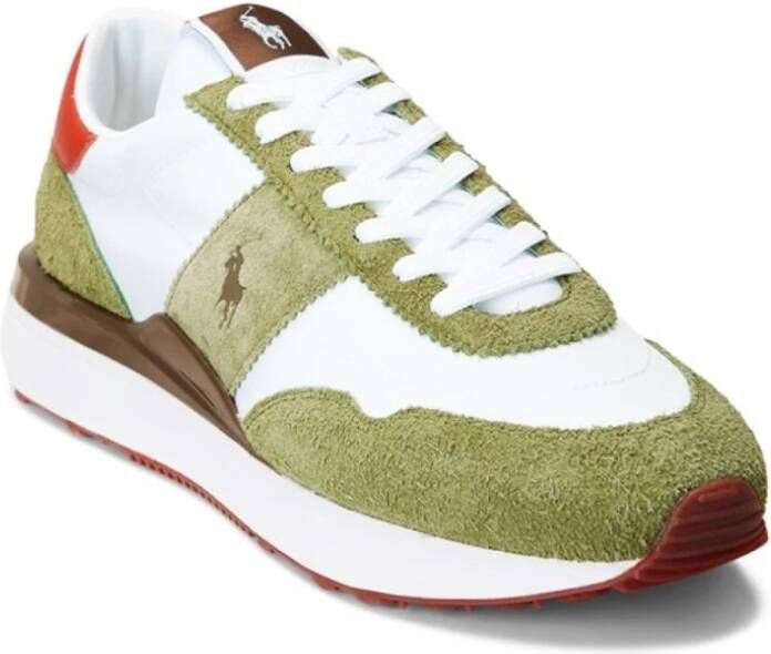 Polo Ralph Lauren Witte Groene Sneakers met Rubberen Zool Multicolor Heren