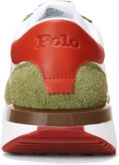 Polo Ralph Lauren Witte Groene Sneakers met Rubberen Zool Multicolor Heren