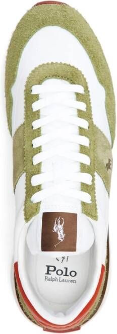 Polo Ralph Lauren Witte Groene Sneakers met Rubberen Zool Multicolor Heren