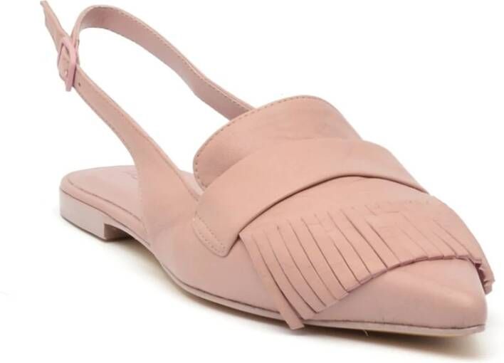 Pomme D'or Roze Leren Slingback met Nappine Detail Pink Dames