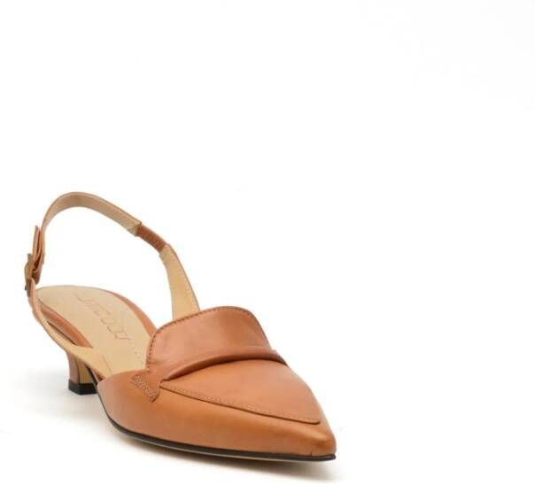 Pomme D'or Slingback Leren Cuoio Sandaal Brown Dames