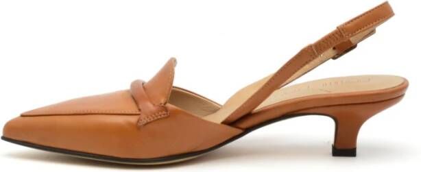 Pomme D'or Slingback Leren Cuoio Sandaal Brown Dames