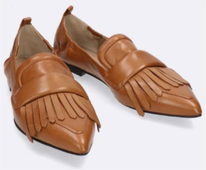 Pomme D'or Stijlvolle leren ballerina in toffee Brown Dames