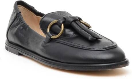 Pomme D'or Zwarte Leren Mocassin Black Dames