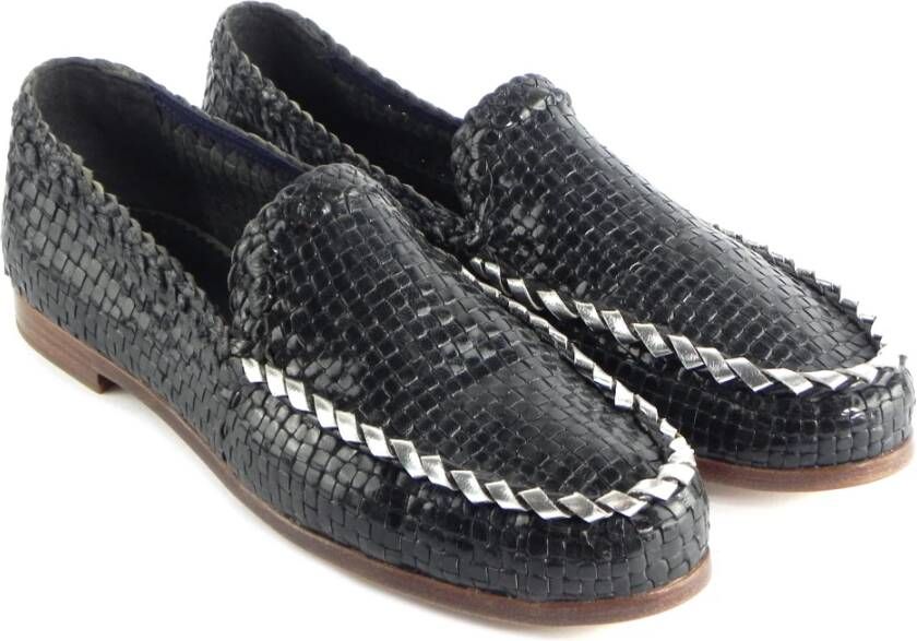 Pons Quintana Blauwe Geweven Loafer Blue Dames