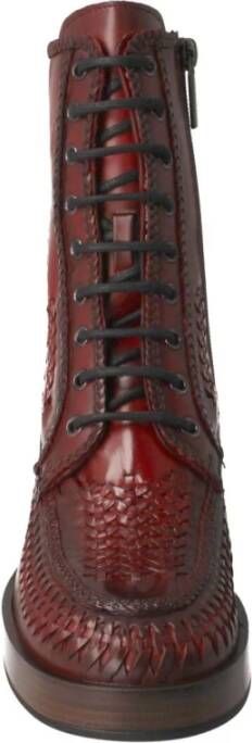 Pons Quintana Bordeaux Veterschoenen Dames Enkellaarsjes Red Dames