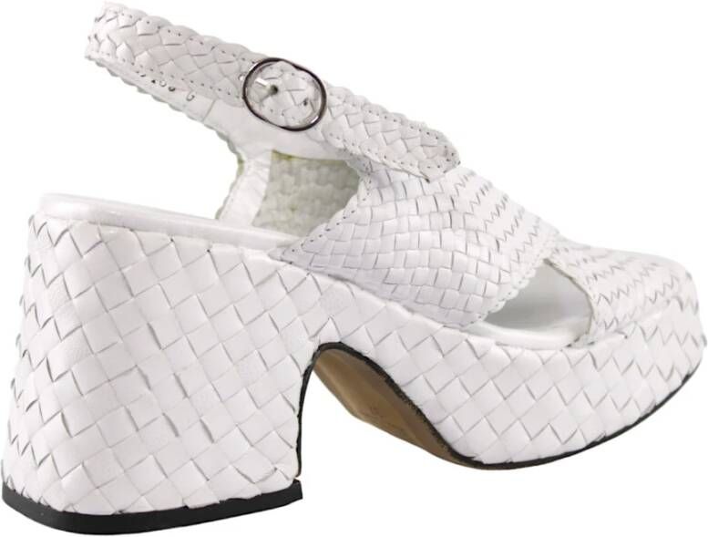 Pons Quintana Elegant White Leather Sandals White Dames