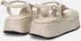 Pons Quintana Gevlochten leren platform sandalen Beige Dames - Thumbnail 4