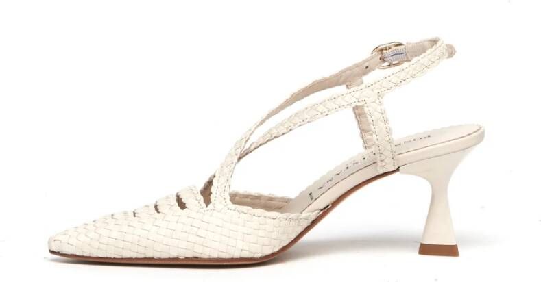 Pons Quintana Geweven leren slingback sandalen White Dames