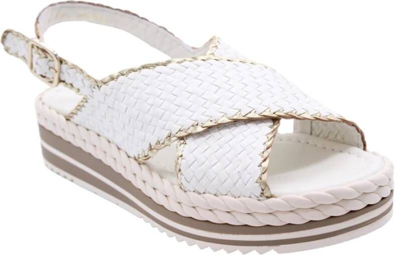 Pons Quintana Stijlvolle Platte Sandalen voor Zomerse Stijl White Dames