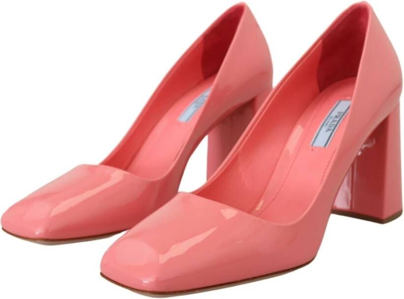 Prada Elegant Pink Square Toe Pumps Pink Dames