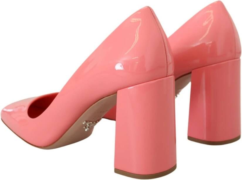 Prada Elegant Pink Square Toe Pumps Pink Dames