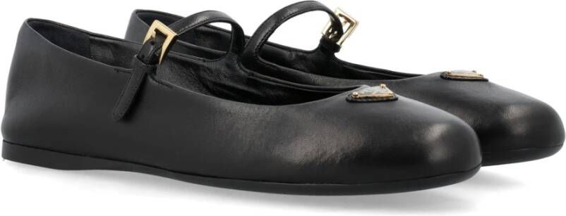 Prada Elegante Ballet Flats voor Vrouwen Black Dames