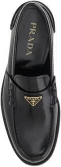 Prada Elegante Leren Loafers Monelli Stijl Black Heren