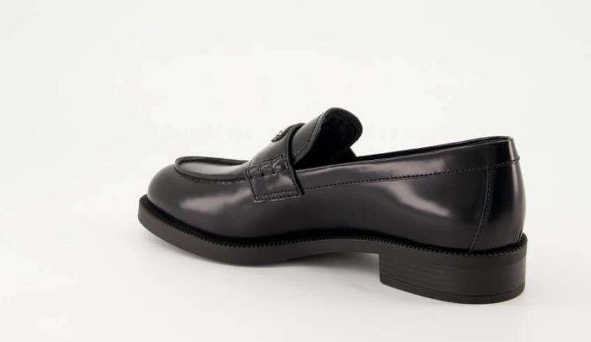 Prada Geborsteld leren loafers Black Dames