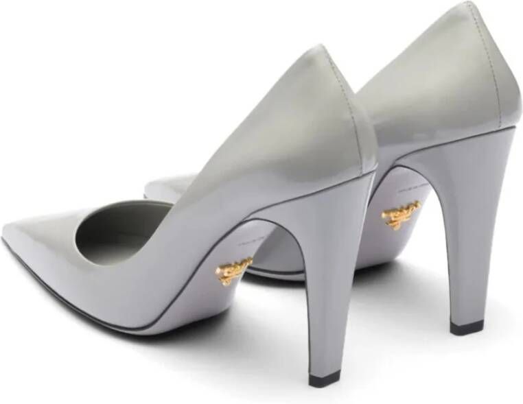 Prada Geborsteld Leren Pumps Gray Dames