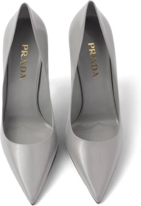 Prada Geborsteld Leren Pumps Gray Dames