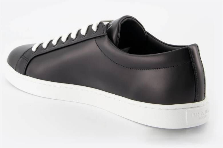 Prada Geborsteld leren sneakers Herfst-Winter 2024 Black Heren