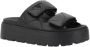 Prada Gewatteerde Lamsskin Sleehak Sandalen met Velcro Straps Black Dames - Thumbnail 2