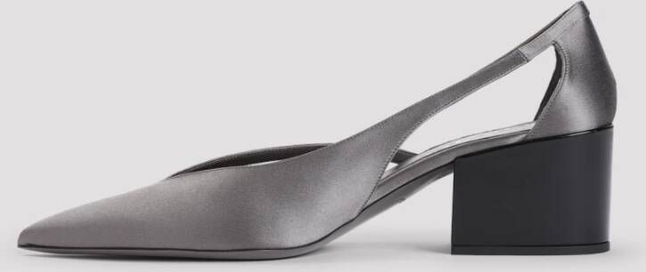 Prada Grijze Zijden Pumps Elegante Hak Schoenen Gray Dames